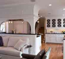 Design kuchyně-obývací pokoj. Dva pokoje sloučeny do jedné
