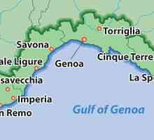Itálie, pobřeží Ligurského moře. Pláže na pobřeží Ligurského moře. Zůstat na pobřeží Ligurského moře
