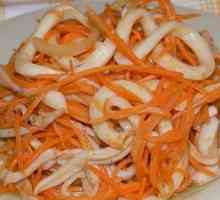 Jak se připravit salát s kalamáry a korejský mrkev