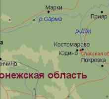 Kostomarovo, Voronezh region. Mapa Voroněžské oblasti