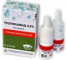 Léčivo „tropikamid“ (oční kapky): vlastnosti a aplikační instrukce
