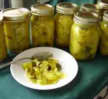 Lahodný salát: nakrájené okurky hořčice na zimu