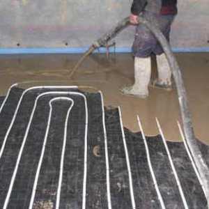 Betonový potěr pro teplou vodu podlahu