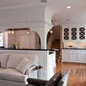 Design kuchyně-obývací pokoj. Dva pokoje sloučeny do jedné