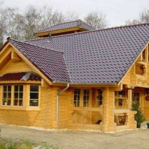 Konstrukce domu 6x9 s podkrovím dřeva. Projekty domů z baru 6x9 s podkrovím a verandou, terasa