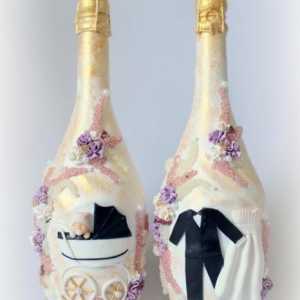 Svatební etiketa na láhvi - značka současného svatby