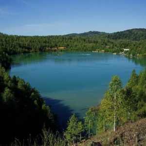 Temirtau, modré jezero. Blue Lake, Kemerovo region, Temirtau