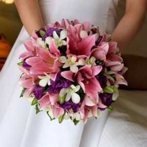 Vybírá svatební kytici lilií